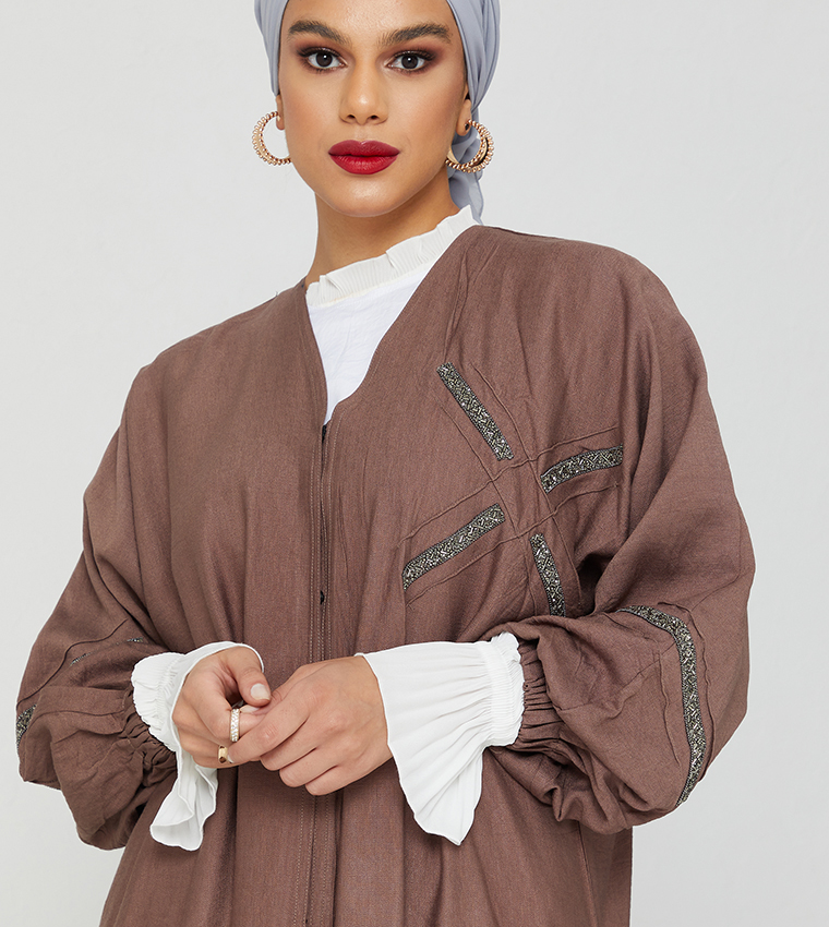Elastic Long Sleeves Abaya