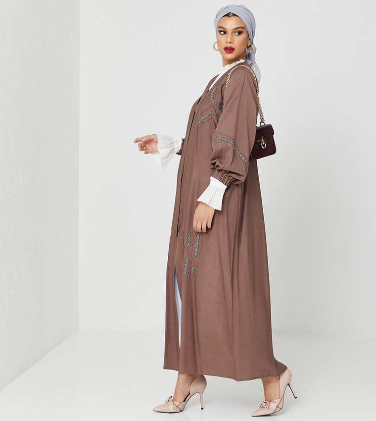 Elastic Long Sleeves Abaya