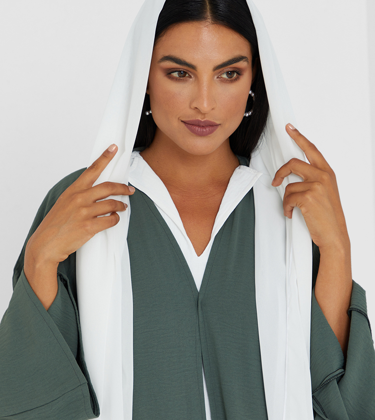 Colour Block Long Sleeve Abaya