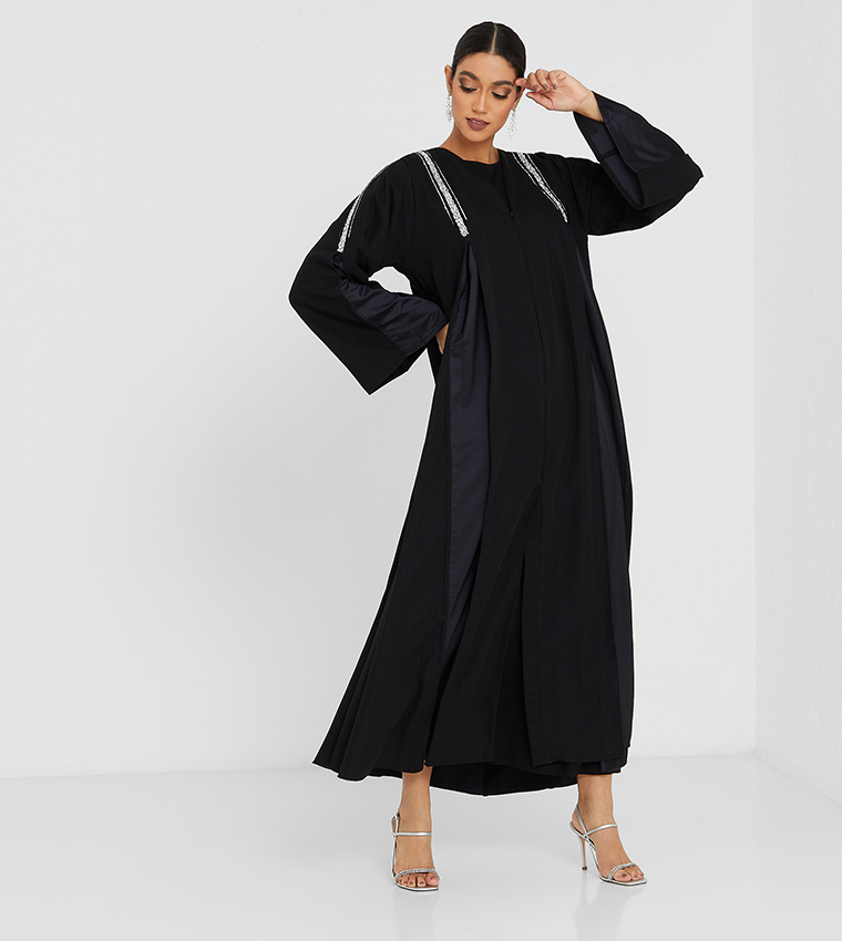 Embellished Detailed Long Sleeve Abaya