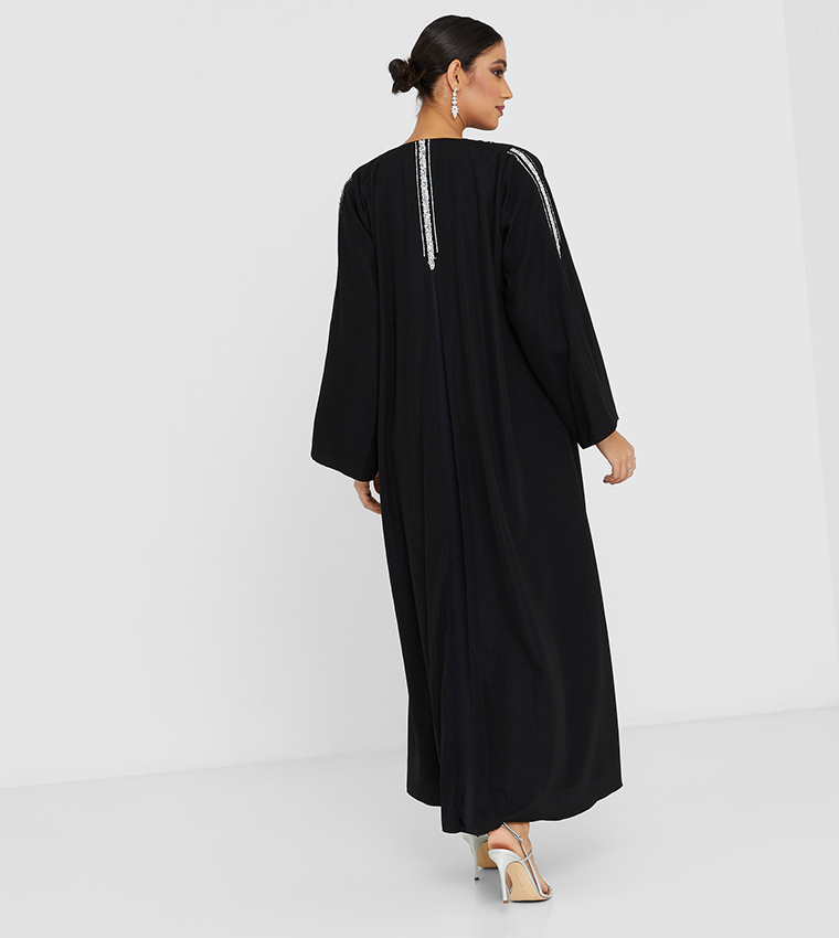 Embellished Detailed Long Sleeve Abaya