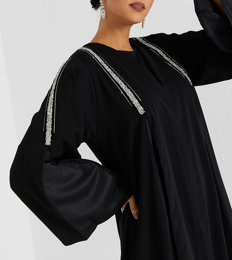 Embellished Detailed Long Sleeve Abaya