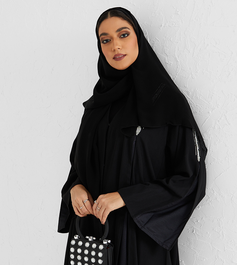 Embellished Detailed Long Sleeve Abaya