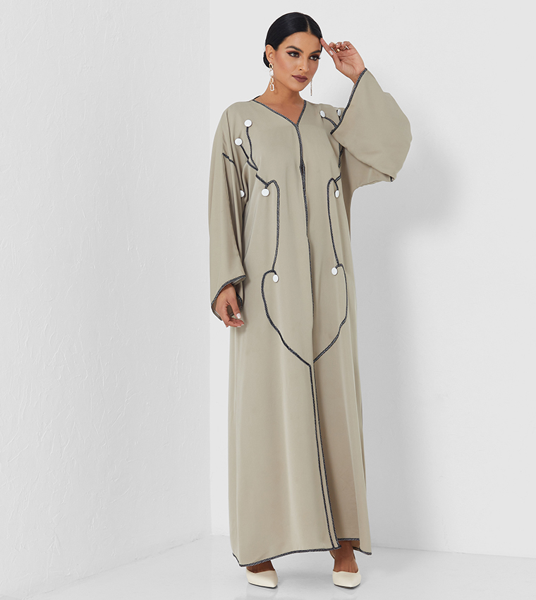 Long Sleeves Abaya-Green 