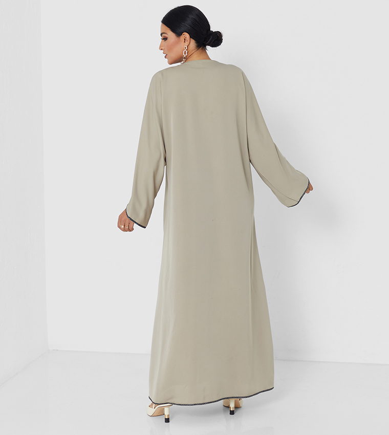 Long Sleeves Abaya-Green 
