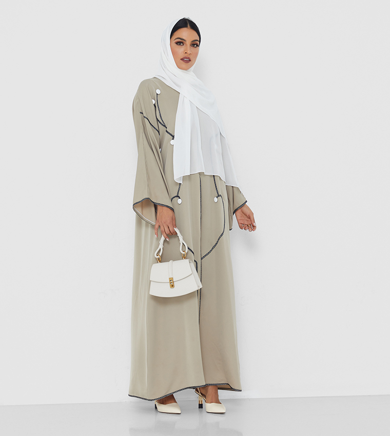Long Sleeves Abaya-Green 
