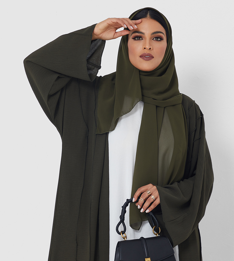 Solid Long Sleeves Abaya 