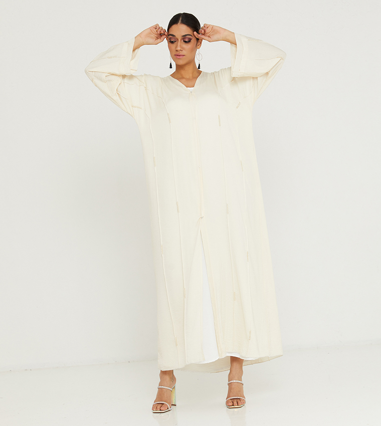 Stone Detailed And Laise Design Abaya