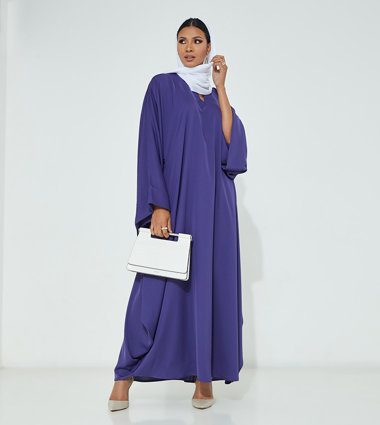 Casual Flare Sleeve Cowl Abaya