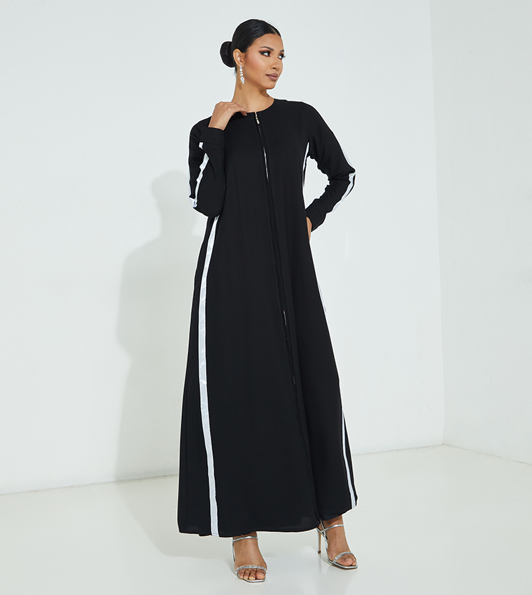 Tapered Front Zip Occasional Abaya