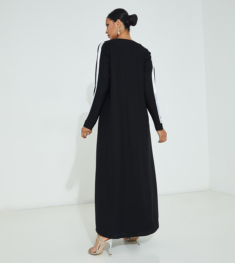 Tapered Front Zip Occasional Abaya