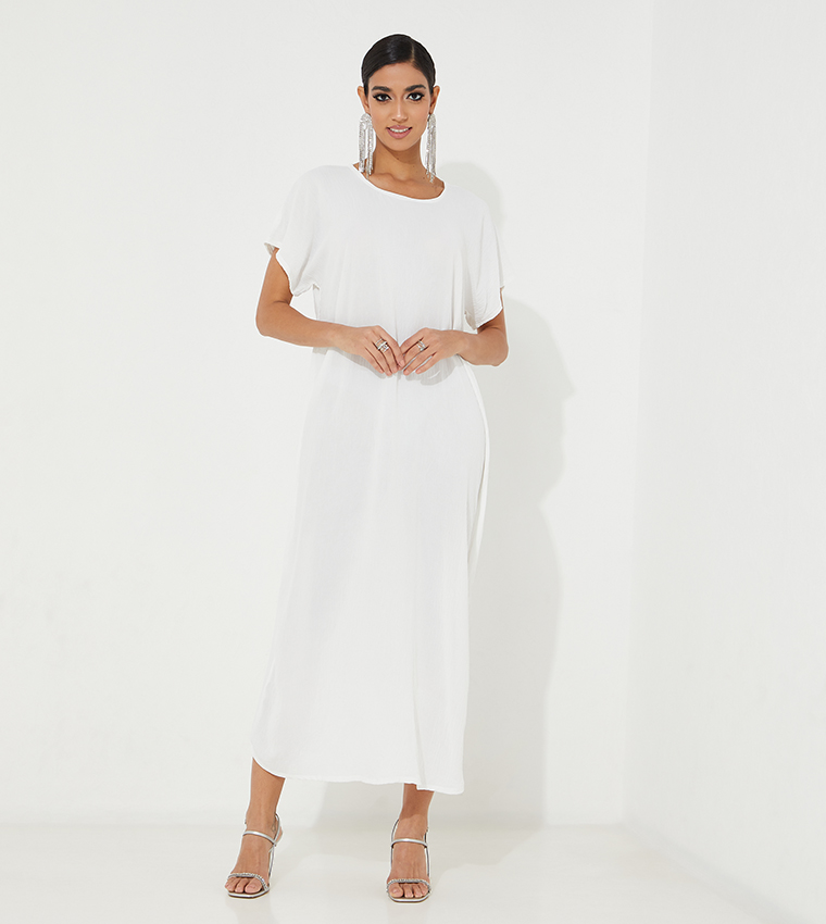 Embroidered Casual Abaya with Inner Dress