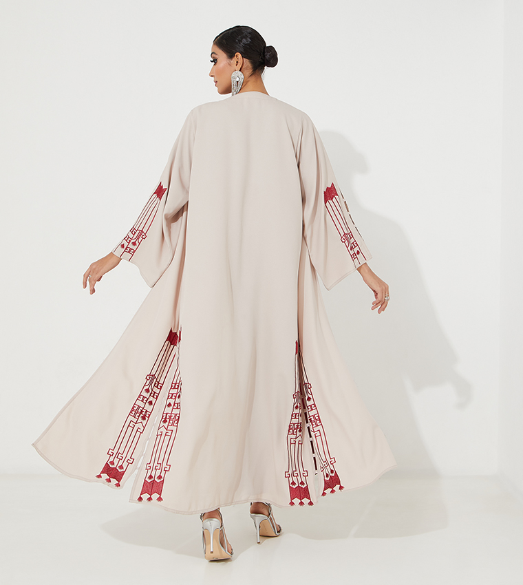 Embroidered Casual Abaya with Inner Dress