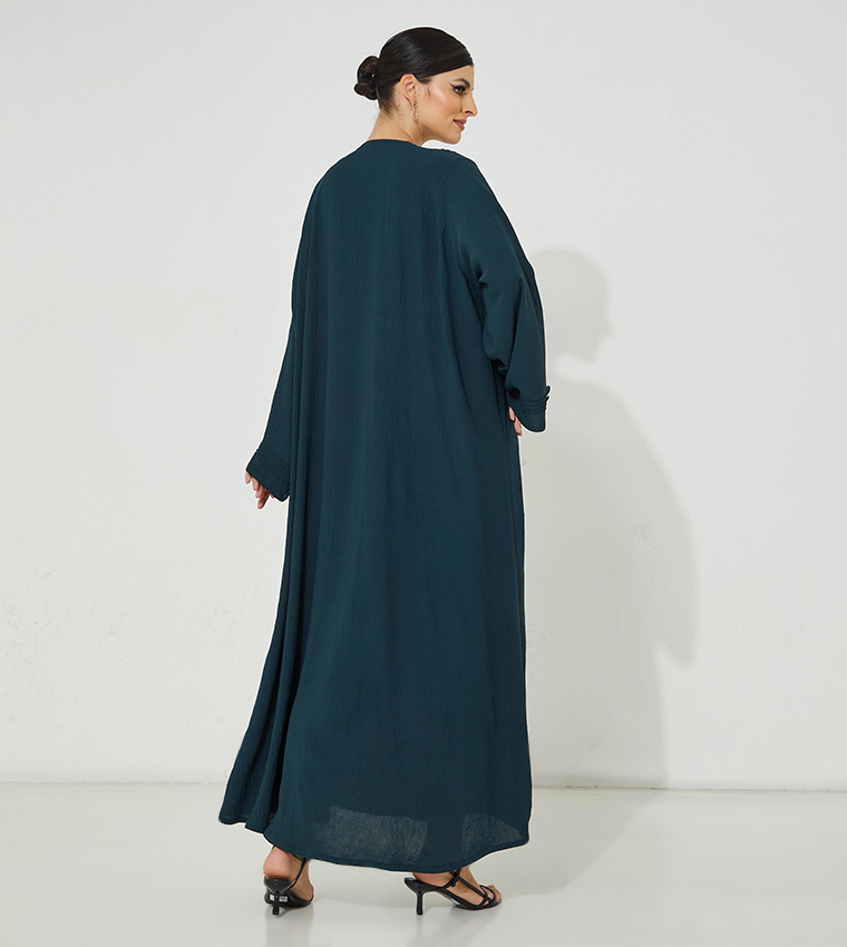 Casual Buttoned Abaya with Inner Dress