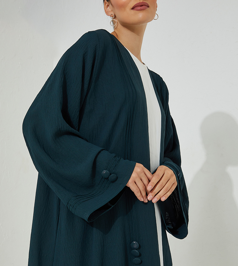Casual Buttoned Abaya with Inner Dress