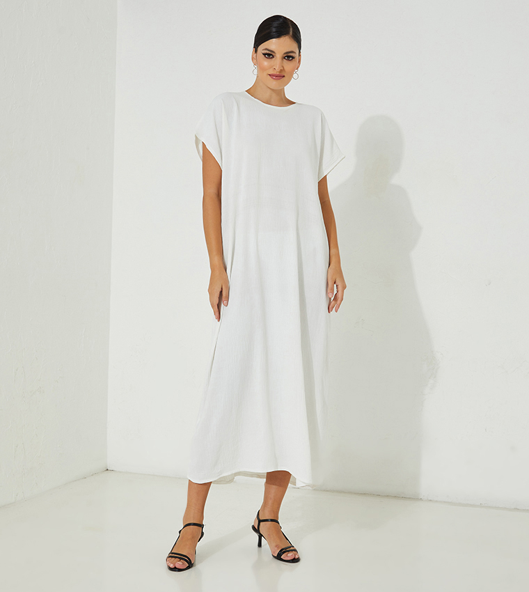 Casual Buttoned Abaya with Inner Dress