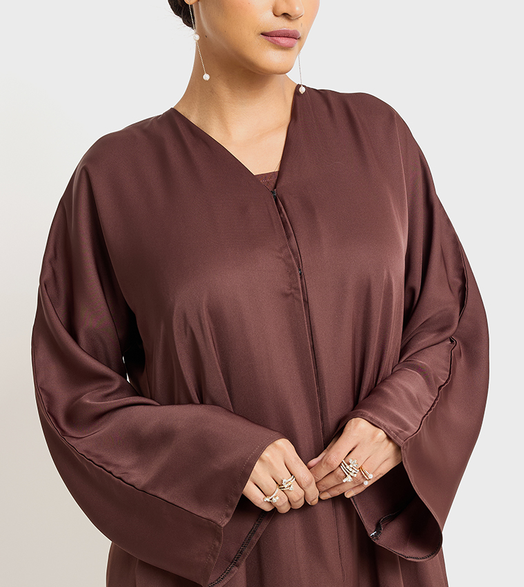 Solid Long Sleeves Casual Abaya