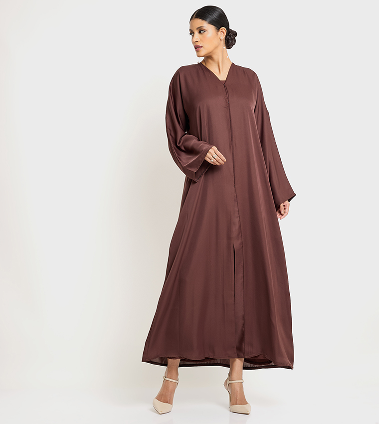 Solid Long Sleeves Casual Abaya