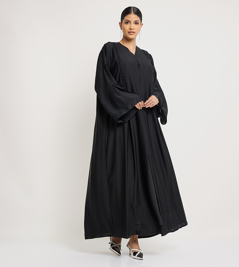 Stone Embellished Long Sleeves Abaya