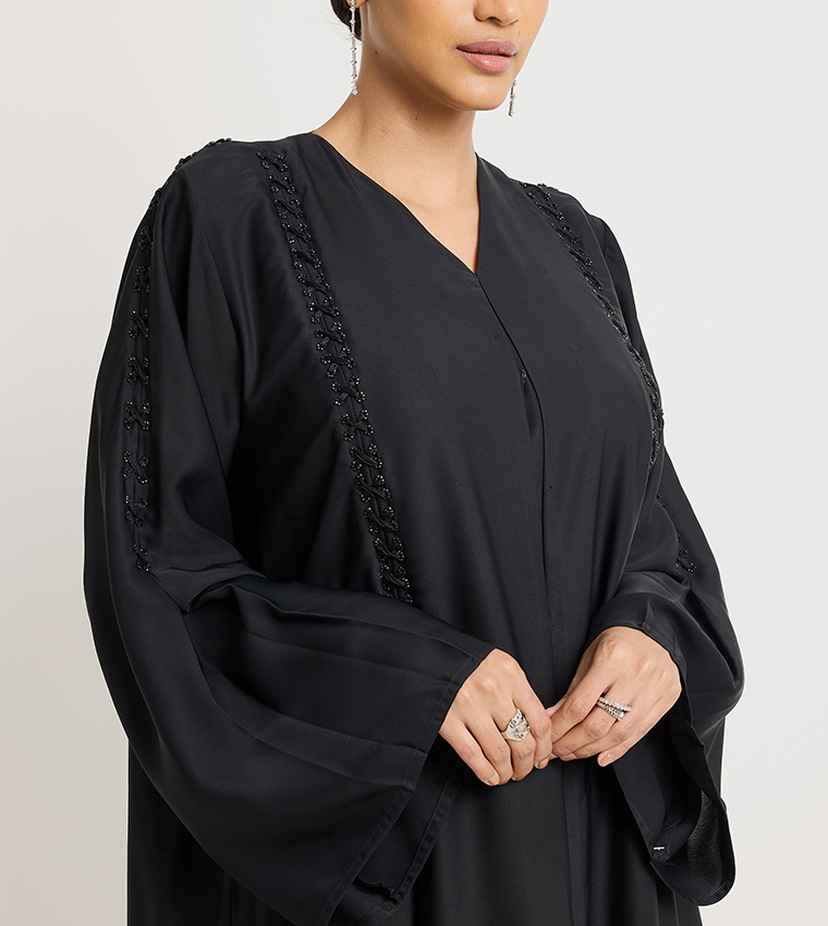 Stone Embellished Long Sleeves Abaya