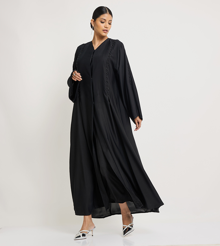Stone Embellished Long Sleeves Abaya