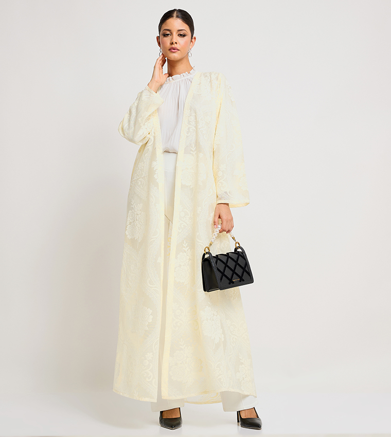 Embroidered Long Sleeves Open Abaya