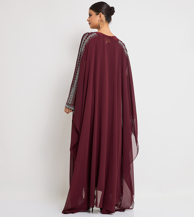 Stone Embellished Long Sleeves Abaya