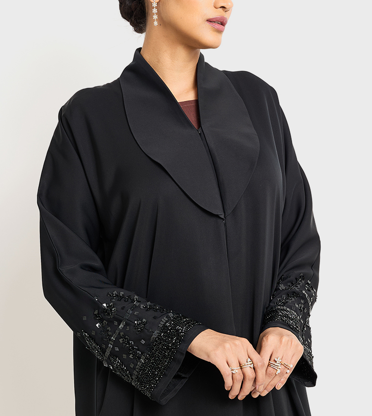 Stone Embellished Long Sleeves Abaya