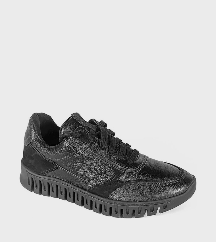 Textured Low-Top Chunky Sneakers