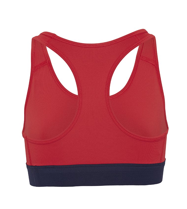 Buy Tommy Hilfiger Sleeveless Scoop Neck Full Coverage Sports Bra In Red
