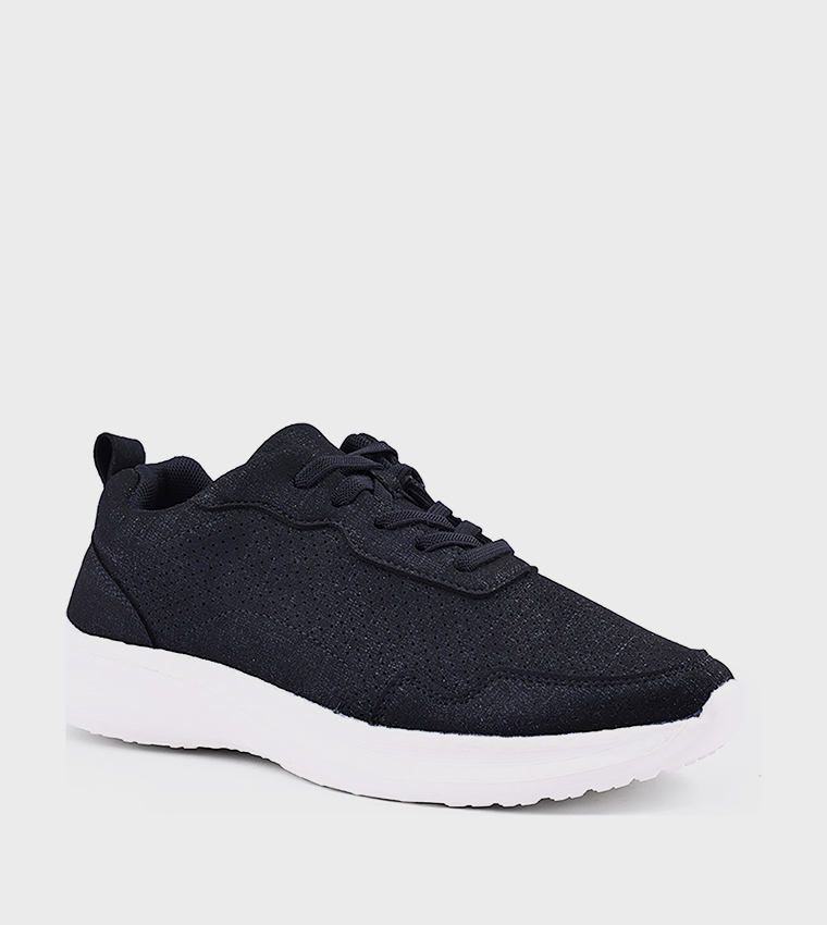 Perforated Lace Up Casual Shoes