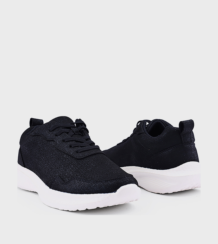 Perforated Lace Up Casual Shoes