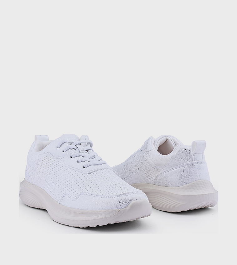 Perforated Lace Up Casual Shoes