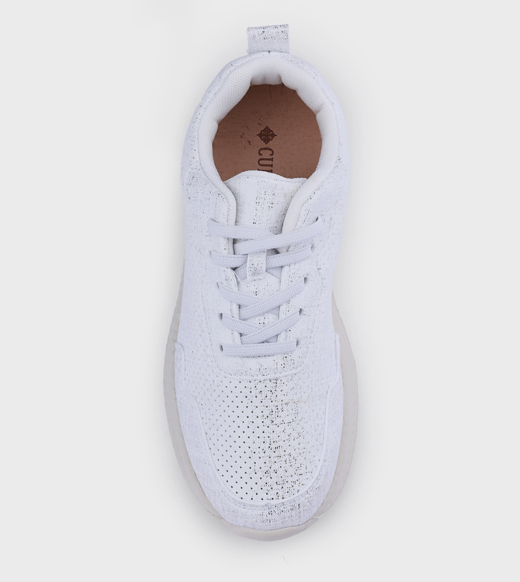 Perforated Lace Up Casual Shoes