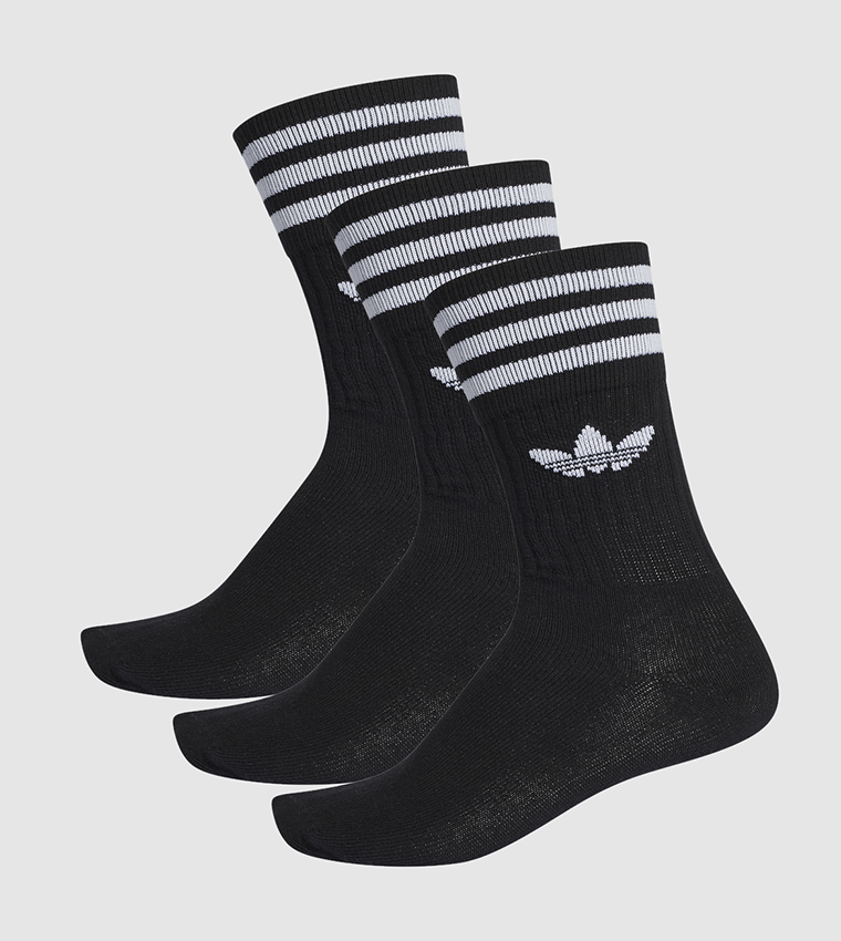 adidas Solid Crew Socks 3 Pairs - White