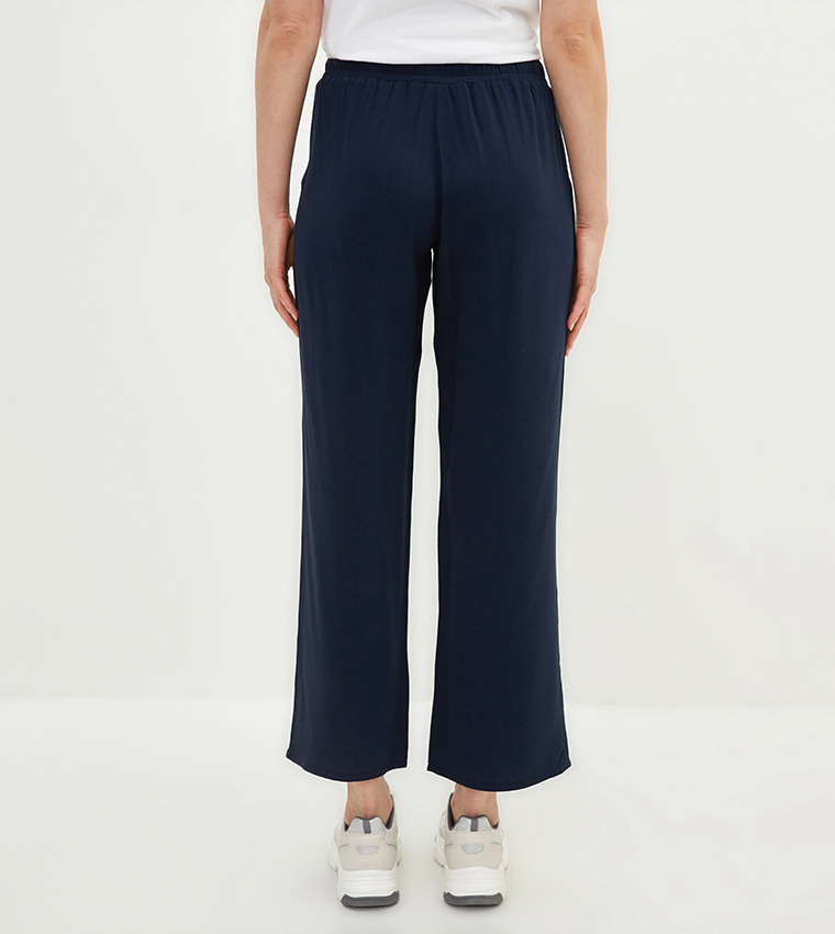 Side Stripe High Waisted Crepe Trousers