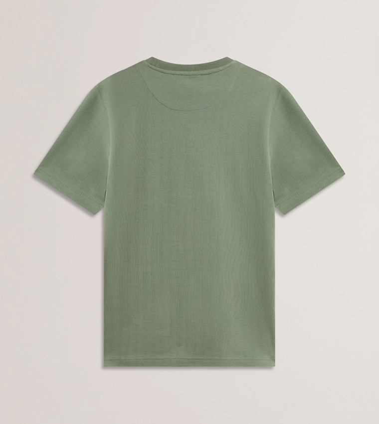 ONTSO Herringbone Patterned Crew Neck T-Shirt