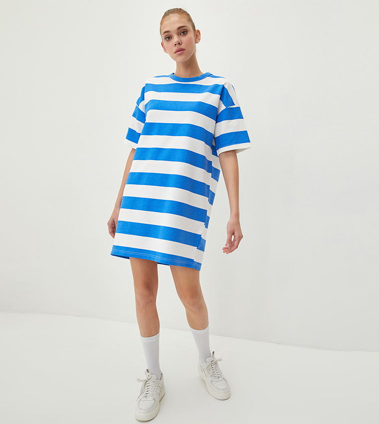 Oversized striped shop t shirt dress