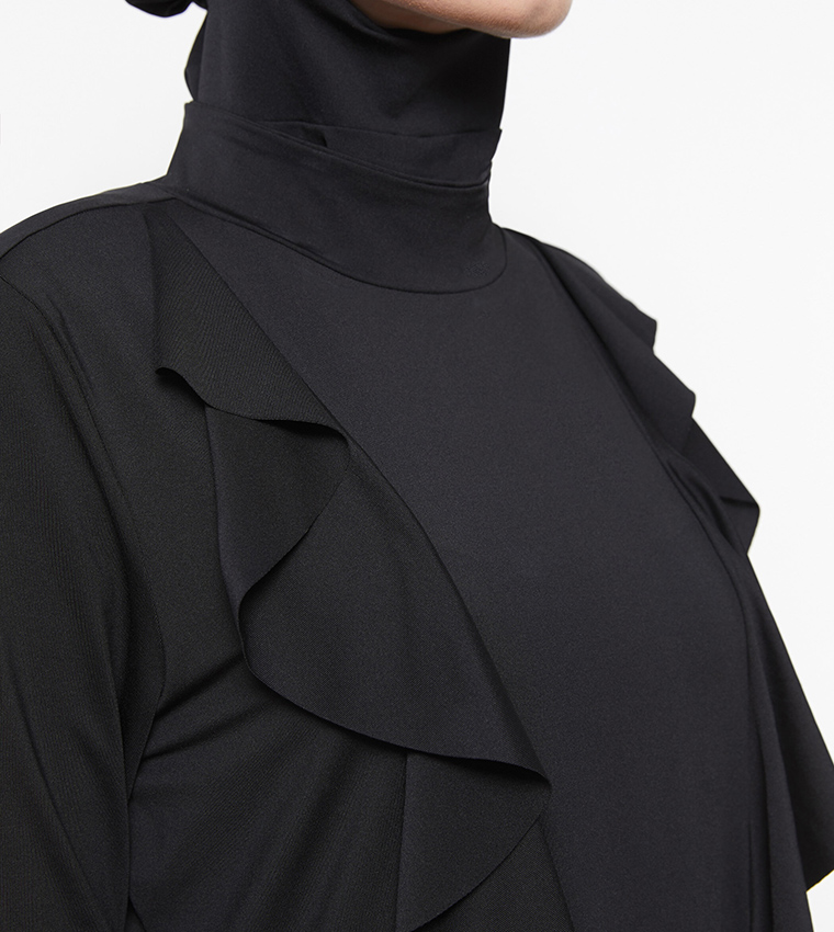 Stand Up Collar Hijab Swimsuit Set