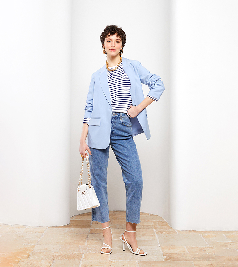 Buy LC Waikiki Solid Long Sleeves Blazer In Blue 6thStreet UAE