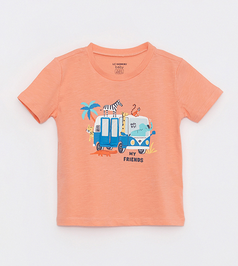 Buy LC Waikiki Baby Boy Printed T Shirt In Coral 6thStreet Bahrain