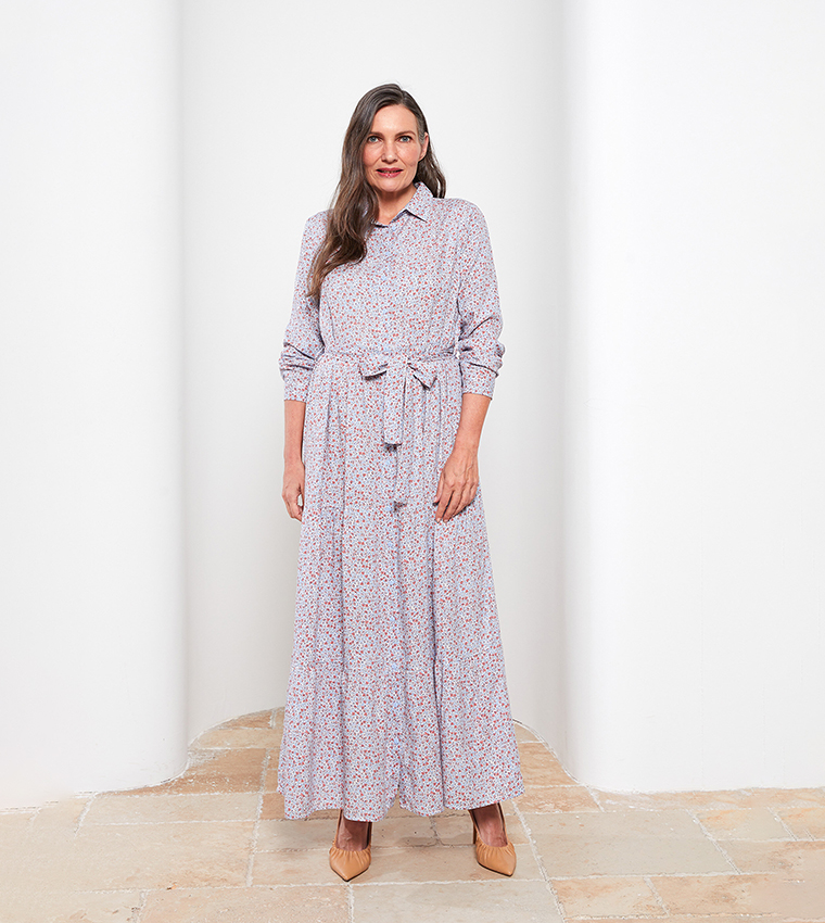 Classic Floral Printed Viscose Dress