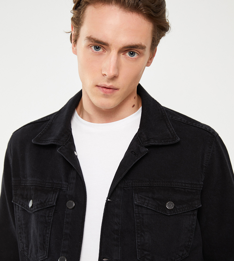 Buy LC Waikiki Standard Fit Denim Jacket In Black 6thStreet Qatar