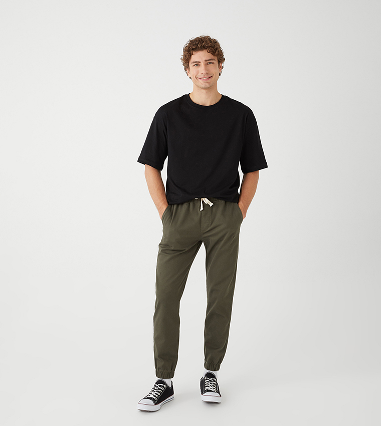 Black khaki sales joggers