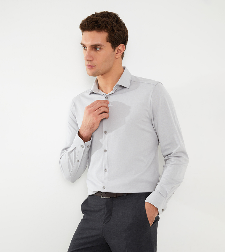 Slim Fit Long Sleeves Oxford Shirt