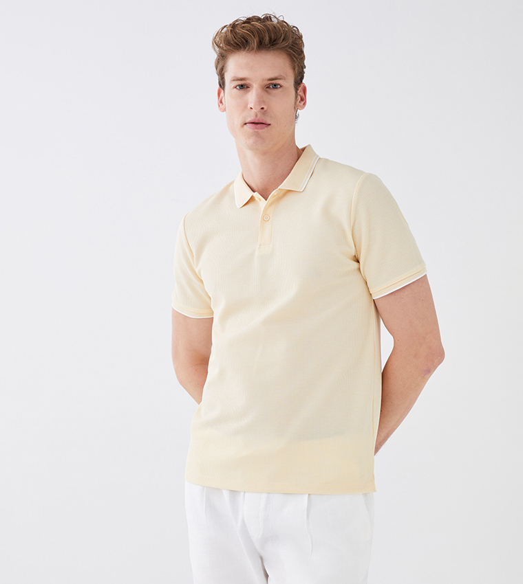 Buy LC Waikiki Solid Short Sleeves Polo T Shirt In Light Yellow