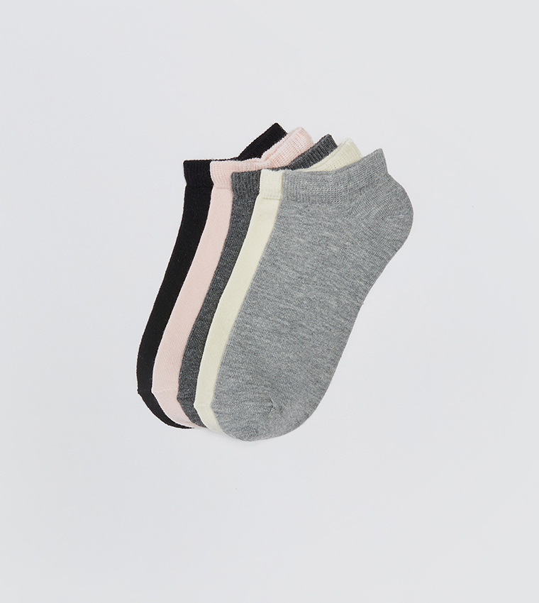 Pack of 5 Solid Ankle Socks