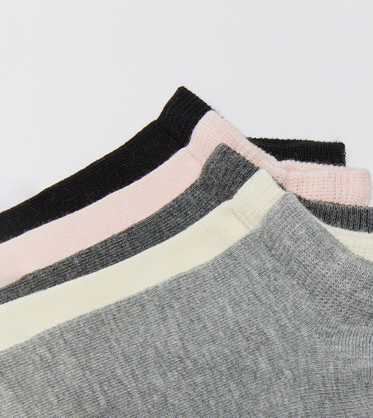 Pack of 5 Solid Ankle Socks