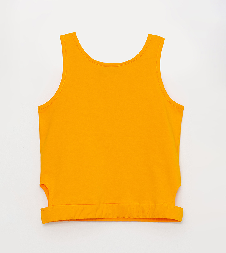 Buy LC Waikiki Girls Solid Cut Out Waist Top In Orange 6thStreet UAE