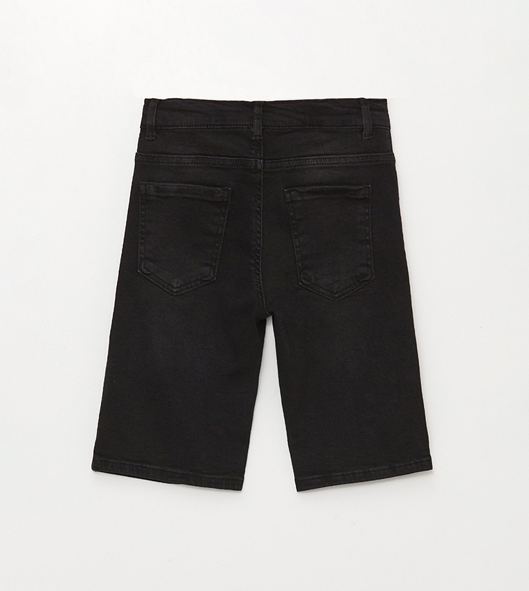 Boys black 2025 ripped shorts